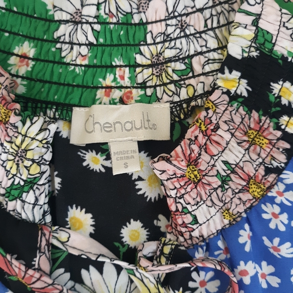 Chenault floral patchwork top blouse small *A1 - Picture 3 of 7